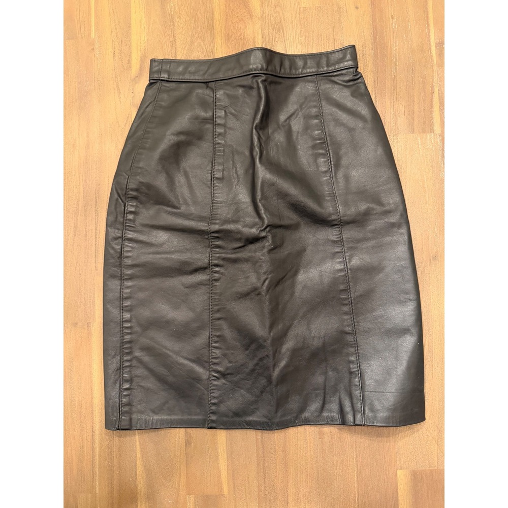 Comint Black Genuine Leather Pencil Skirt High Waisted Argentina Size 5/6